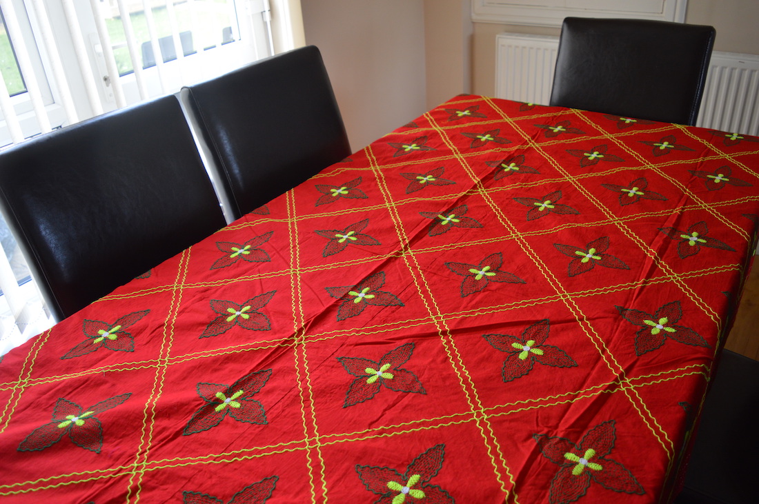 Nakshi Kantha Embroidered Cotton Bed Throw